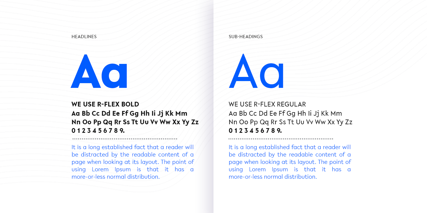 Ejemplo de fuente R-Flex Bold Italic